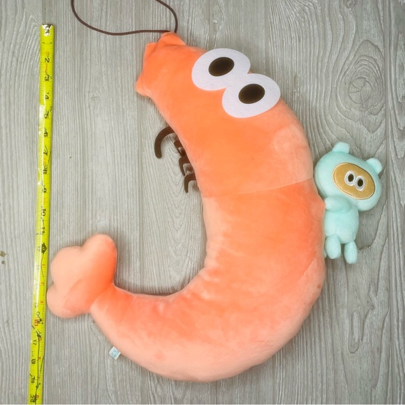 Shrimp plush with teddy bear riding it unique weird kids toy stuffed animal - Picture 4 of 6